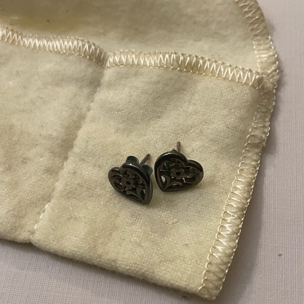 James Avery heart flower earrings